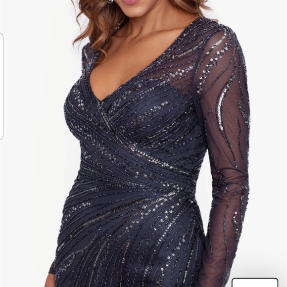 Elegant Charcoal Evening Gown - Picture 2 of 4